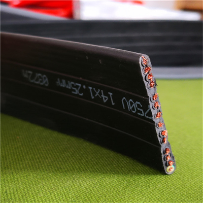 Flat Traveling Cable for Elevator use, Shielded Flat Travel Cable 64cores with Coaxial Cable