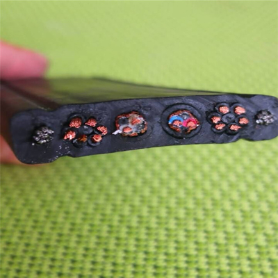 Flat Traveling Cable for Elevator use, Shielded Flat Travel Cable 64cores with Coaxial Cable